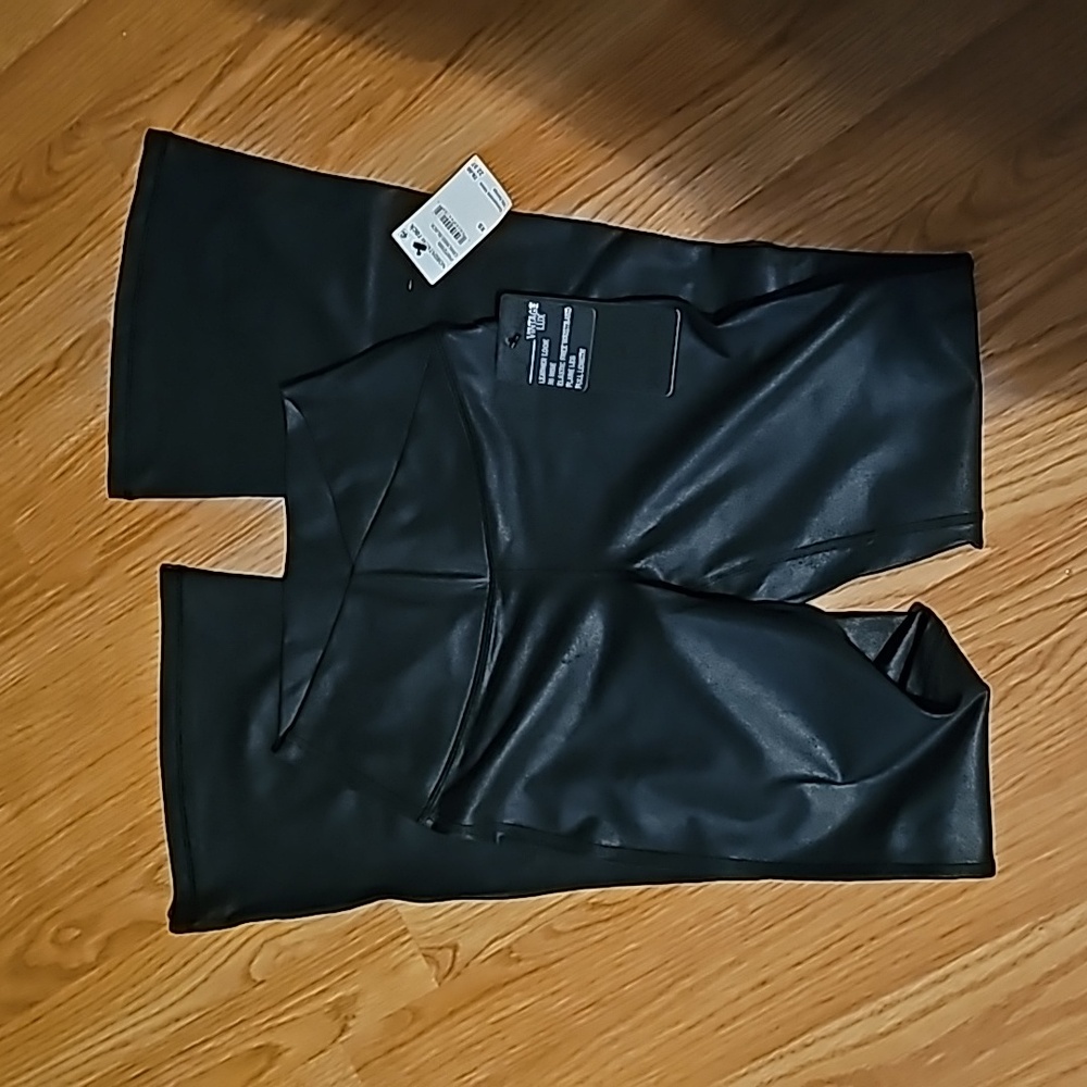 FLARE FAUX LEATHER LEGGINGS
